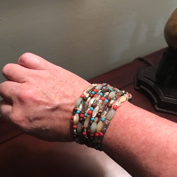 Bohemian Beaded Cuff Bacelet - Picture 4 of 4